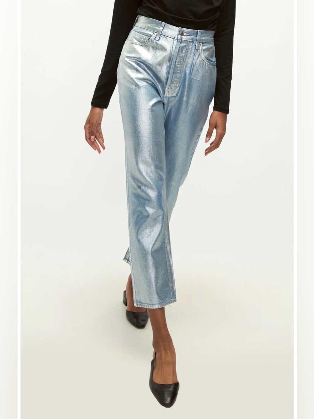 Veronica Beard Daniela Metallic High Waist Ankle
Straight Leg Jeans size 28
